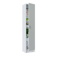MEHRZWECKSCHRANK Holz-Effekt Weiß 37x37h180 - Weiß, Holzwerkstoff (37/180/37cm) - DMORA