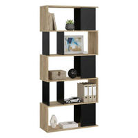 BÜCHERREGAL Eiche, Schwarz 29.5/80/173.5 cm - Braun, Holzwerkstoff (80/174/30cm) - DMORA