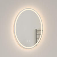 BADSPIEGEL mit LED-Beleuchtung Oval 80/60/3 cm - Transparent, Glas (60/80/3cm) - EMKE