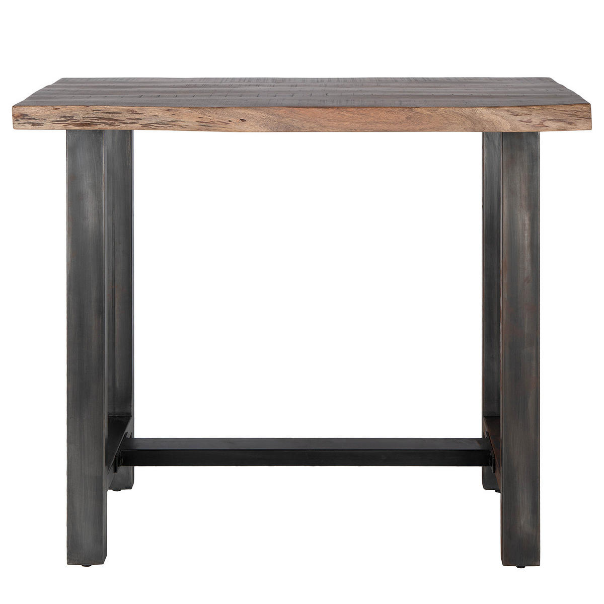 BARTISCH - Akazie massiv / Eisen - Anthrazit/Akaziefarben, Holz/Metall (55/120/105cm) - home24