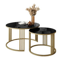 COUCHTISCH 2 in 1 LORI GLASS mit goldfarbenem Fuß - Goldfarben, Glas (70/70/47cm) - Lookway