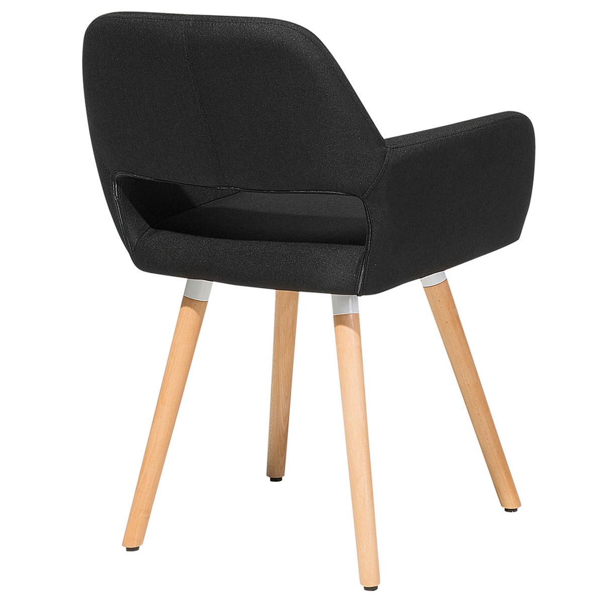 ESSZIMMERSTUHL 2er-Set Polsterbezug Schwarz Chicago - Schwarz, Holz/Textil (56/81/56cm) - Beliani