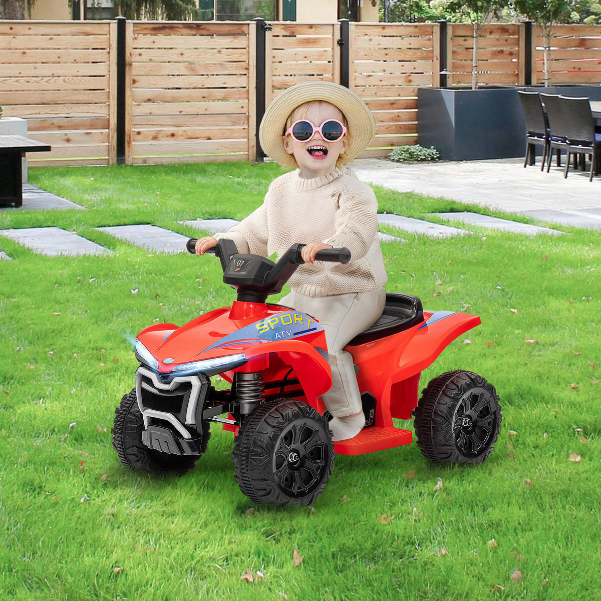ELEKTRO-QUAD DE-13097 6V Rot - Rot, Kunststoff (71/40.5/45cm) - ComfortXL
