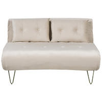 2-SITZER-SCHLAFSOFA Samtstoff beige Vestfold - Beige/Goldfarben, Textil (130/81/78cm) - Beliani