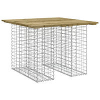 GARTENBANK Gabionen TELLE 100x102x72 cm Kiefernholz Braun, 25 cm Gabionenbreite - Silberfarben, Metall (100/72/102cm) - DELUKE