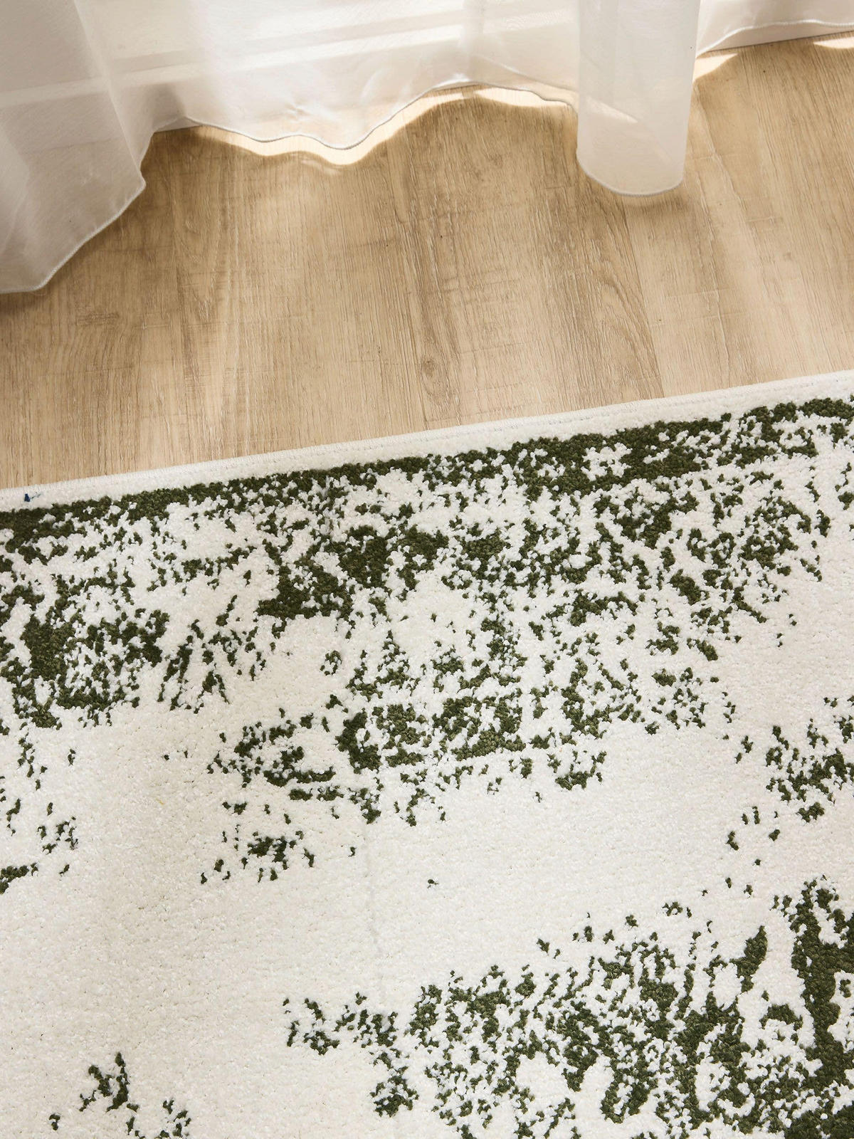 VINTAGE-TEPPICH Sia 160/230 cm - Creme/Grün, Kunststoff (160/230cm) - benuta