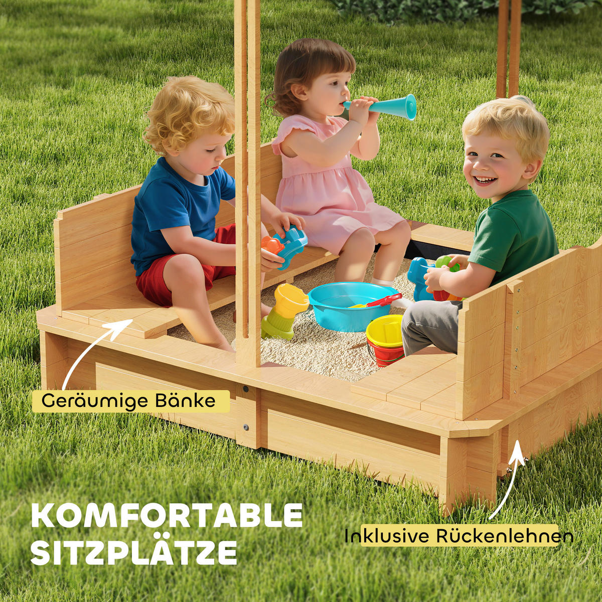 SANDKASTEN DE-10529 Hellbraun - Braun, Metall (106/106/115cm) - ComfortXL