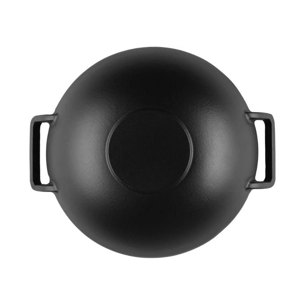 GUSSEISENWOK Maku 30 cm 3,5L Induktion schwarz - Schwarz, Metall (30cm) - JUNG