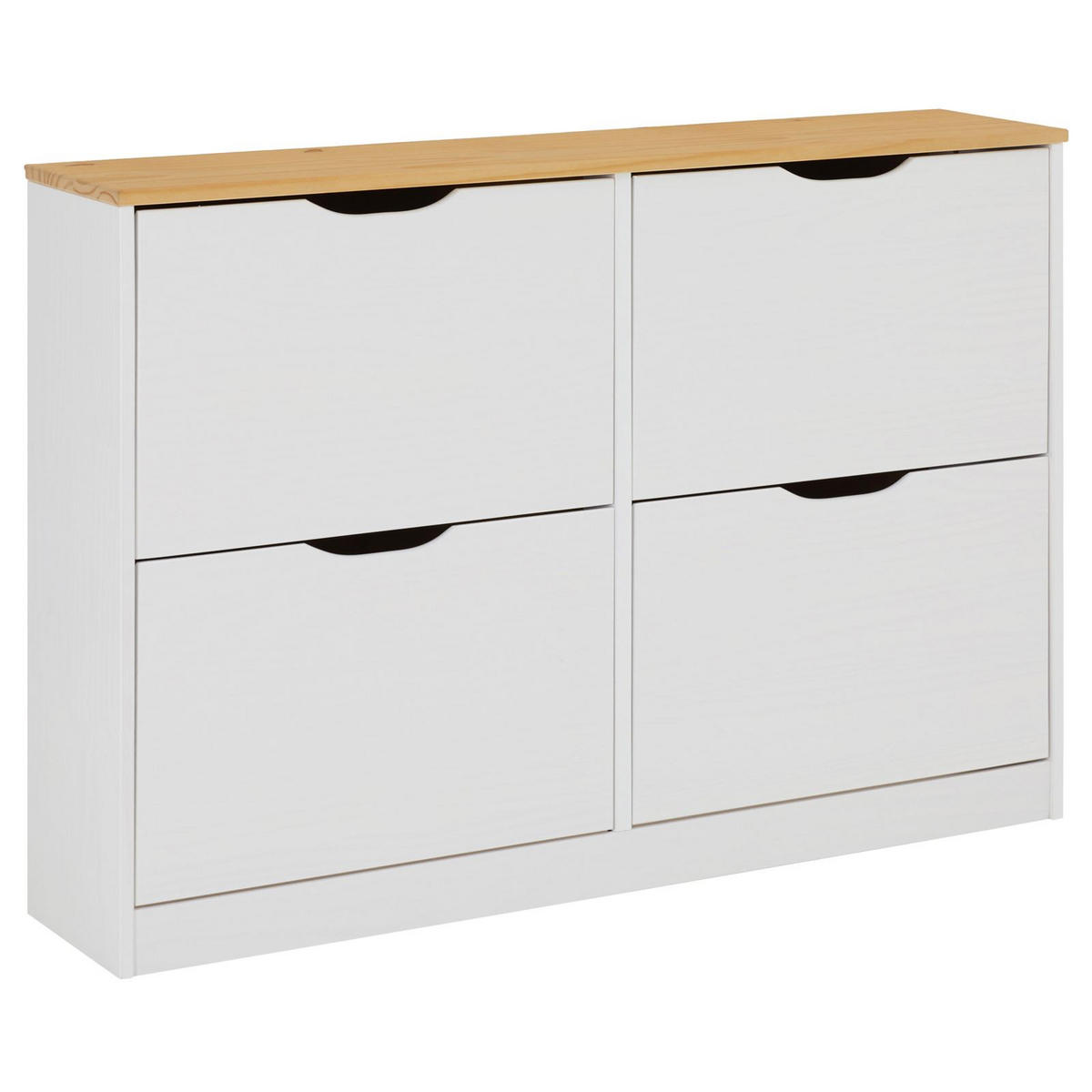 SCHUHSCHRANK BASIL - Weiß/Braun, Holz (115/79/25cm) - IDIMEX