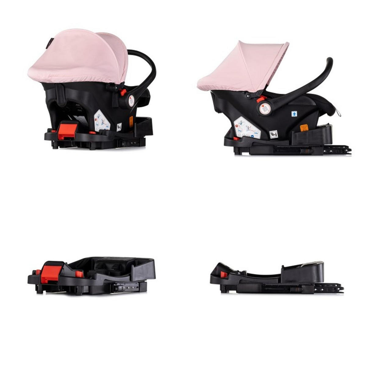 BABYSCHALE SET Vista rosa Station Vista i-Size (40-87cm) verstellbar - Rosa, Kunststoff (43/56/60cm) - Chipolino