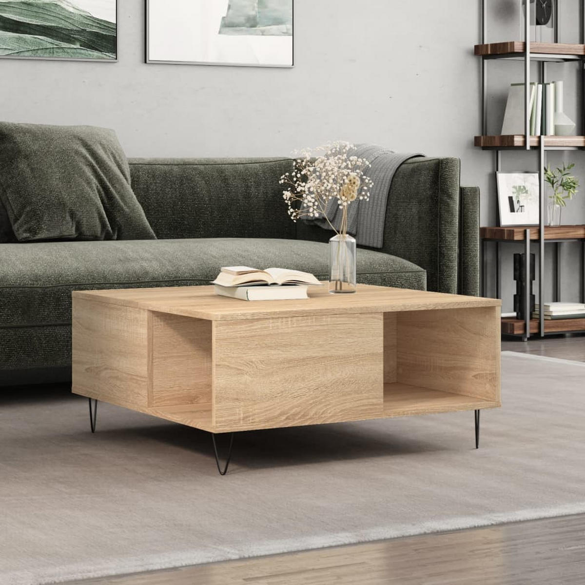COUCHTISCH Sonoma-Eiche 80x80x36,5 cm Holzwerkstoff - Braun, Holzwerkstoff (80/80/36.5cm) - furnicato