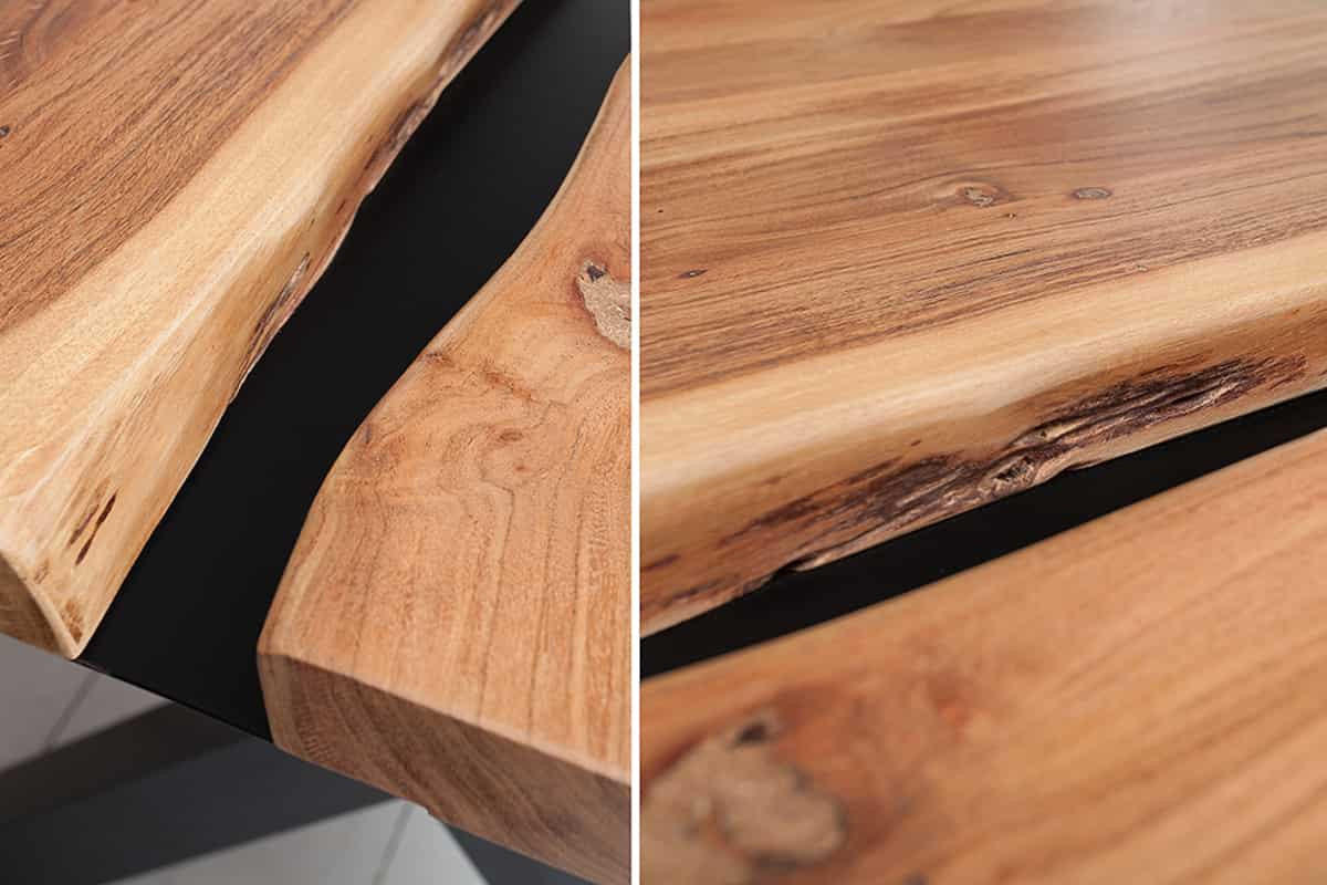 ESSTISCH AMAZONAS Akazie Natur 200cm - Schwarz/Braun, Holz/Metall (98/200/75cm) - riess-ambiente