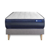 BETT Actimemo tech Memory-Schaum 80 x 190 cm h4 - Kit Bettgestell Grau - Beige/Grau, Karton/Holz (80/190cm) - ACTISOM