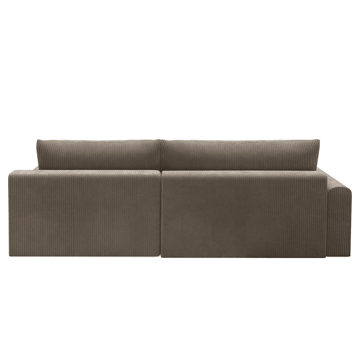 ECKSOFA mit Schlaffunktion - Longchair - Hellgrau/Schwarz, Kunststoff/Textil (253/167cm) - home24