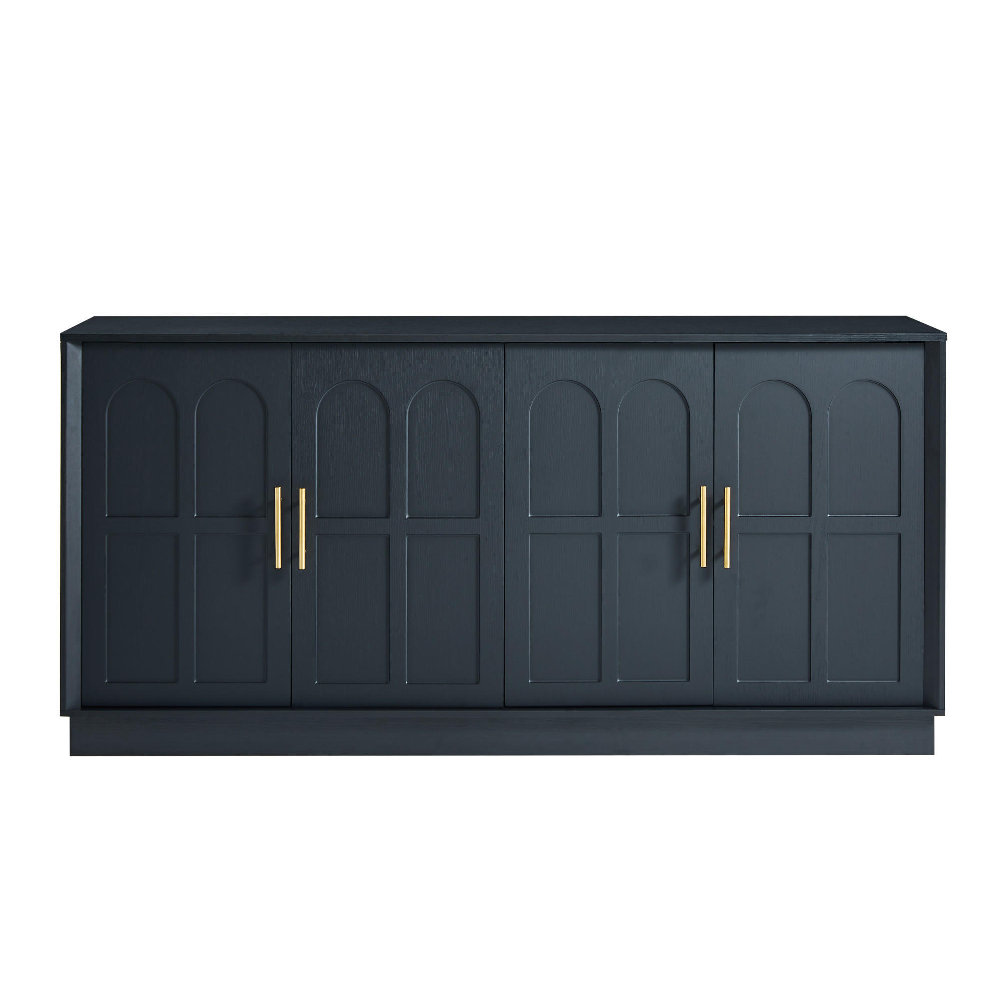SIDEBOARD 169/40/80 cm Schwarz aus MDF mit verstellbaren Einlegeböden - Schwarz, Holzwerkstoff (40/80/169cm) - OKMYHOME