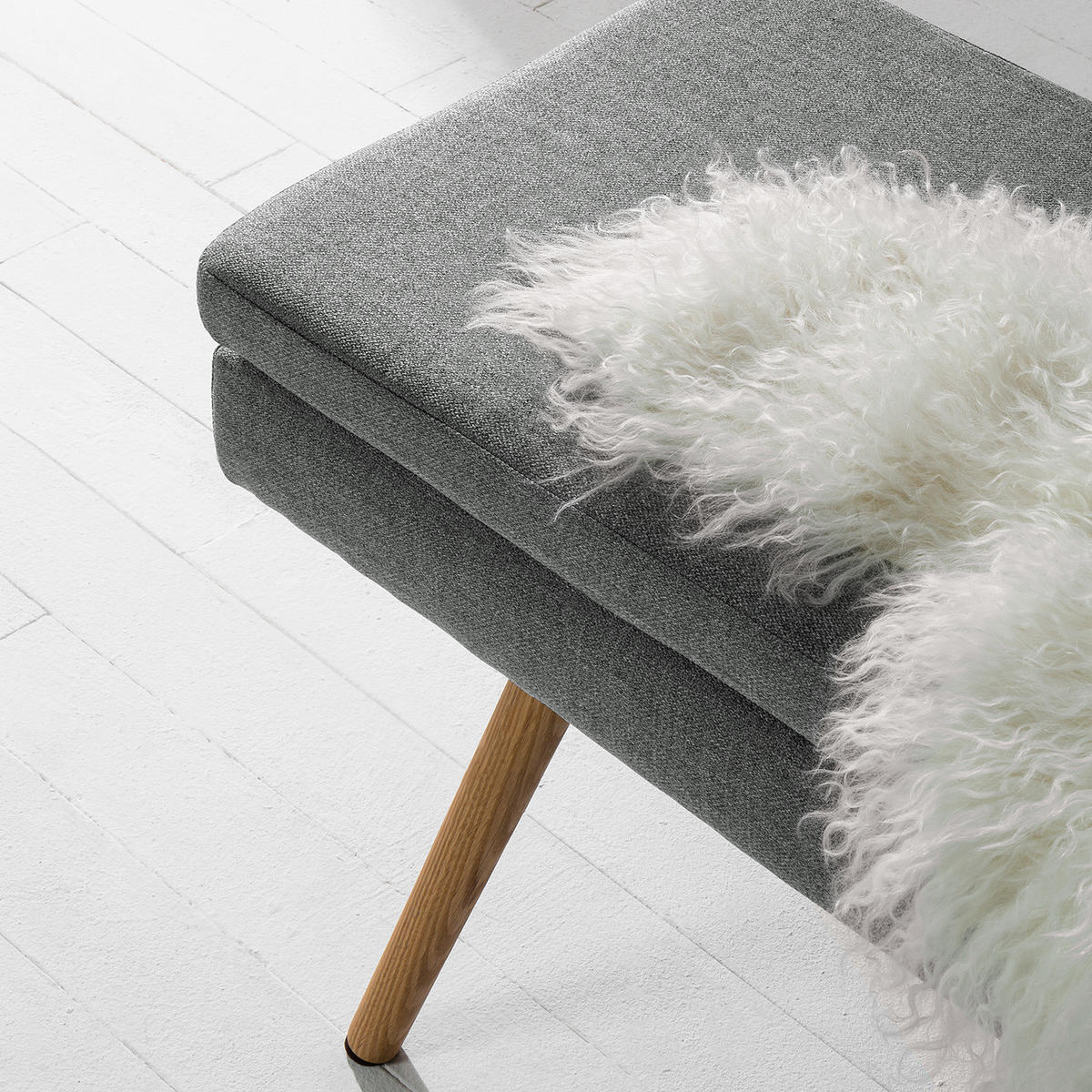 SITZBANK - Eichefarben/Graphitfarben, Eichenholz/Holz (140/48/41cm) - home24