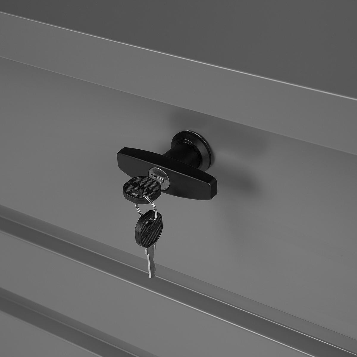 AUFLAGENBOX Stahl grau 165/70 cm Cebrosa - Grau, Metall (165/63/70cm) - Beliani