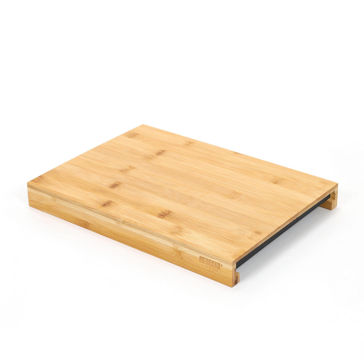 SCHNEIDEBRETT mit Auffangschale 34/24/3,5 cm - Braun, Naturmaterialien (24/34cm) - Kesper