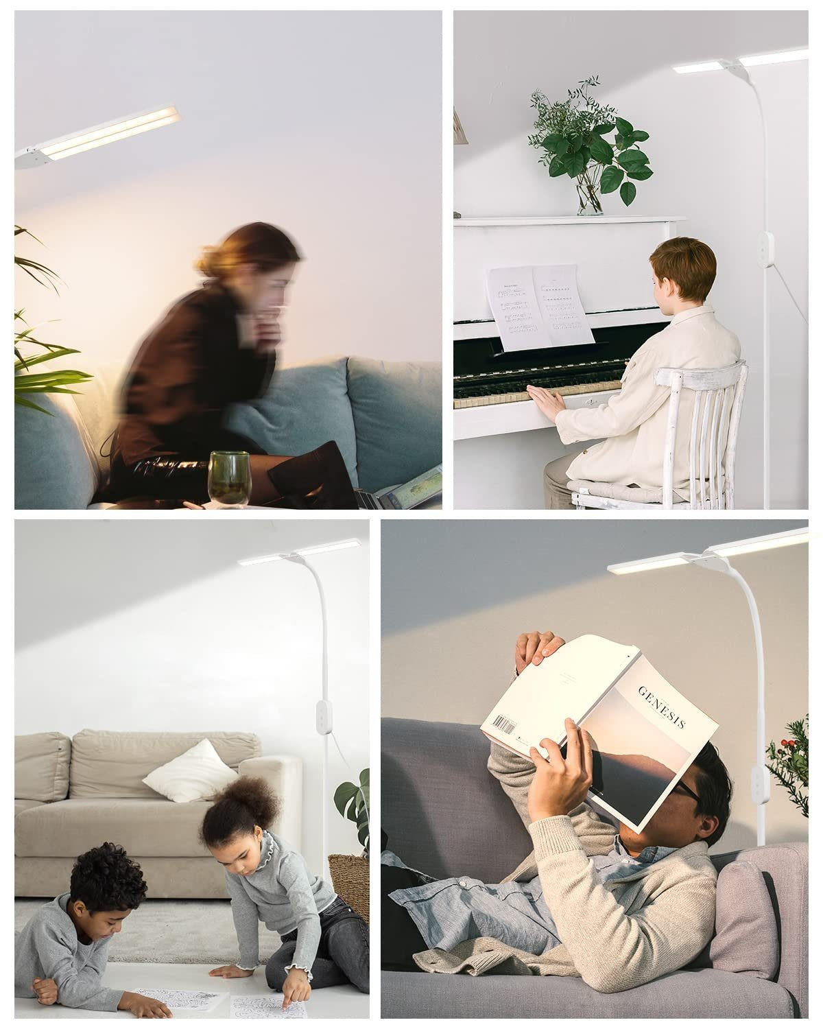 STEHLEUCHTE Duisburg 44/22/158 cm - Weiß, Metall (40/25/145cm) - Nettlife