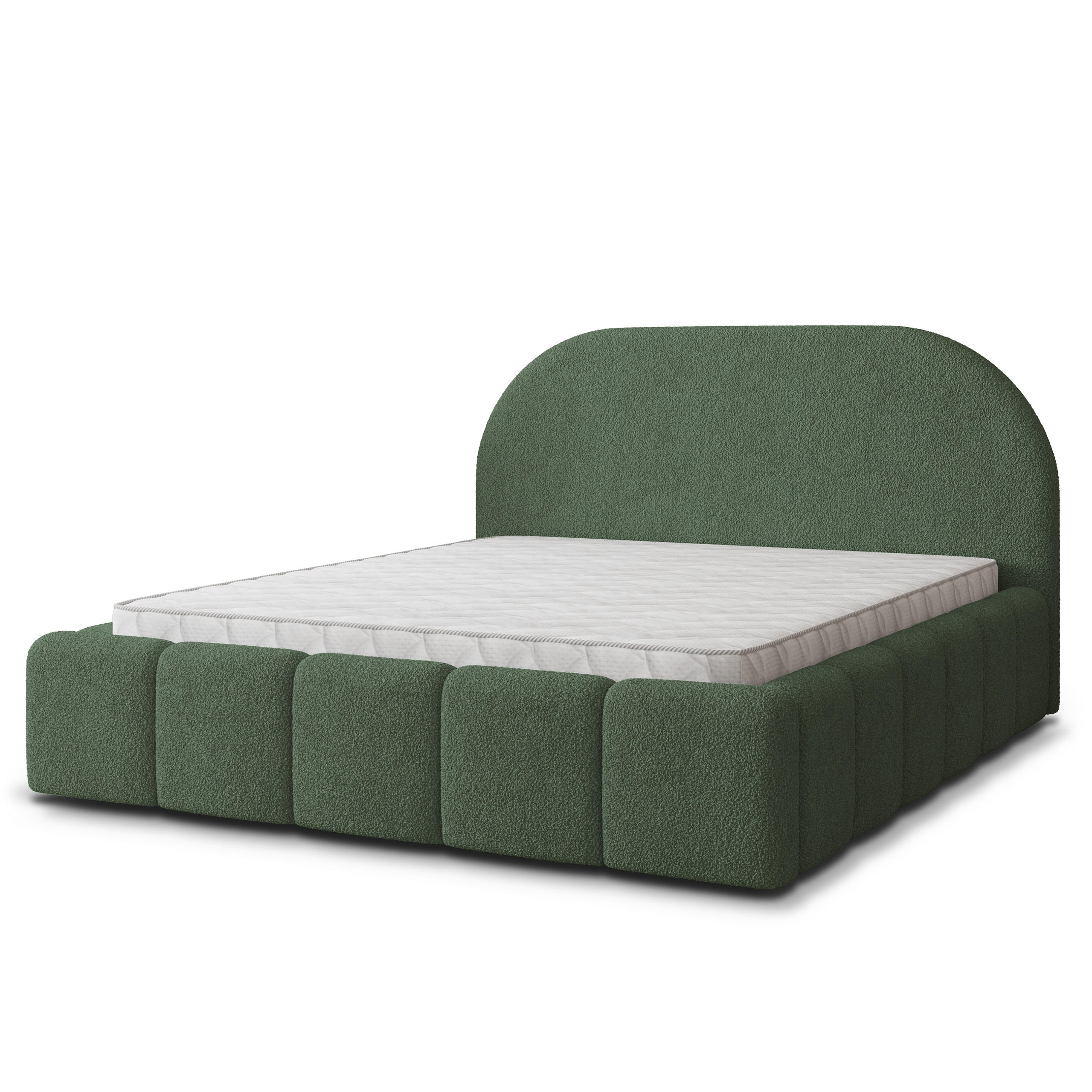 POLSTERBETT FLUSSO 180x200 cm mit Bettkästen - Grün - Grün, Holz (180/200cm) - MASSENO