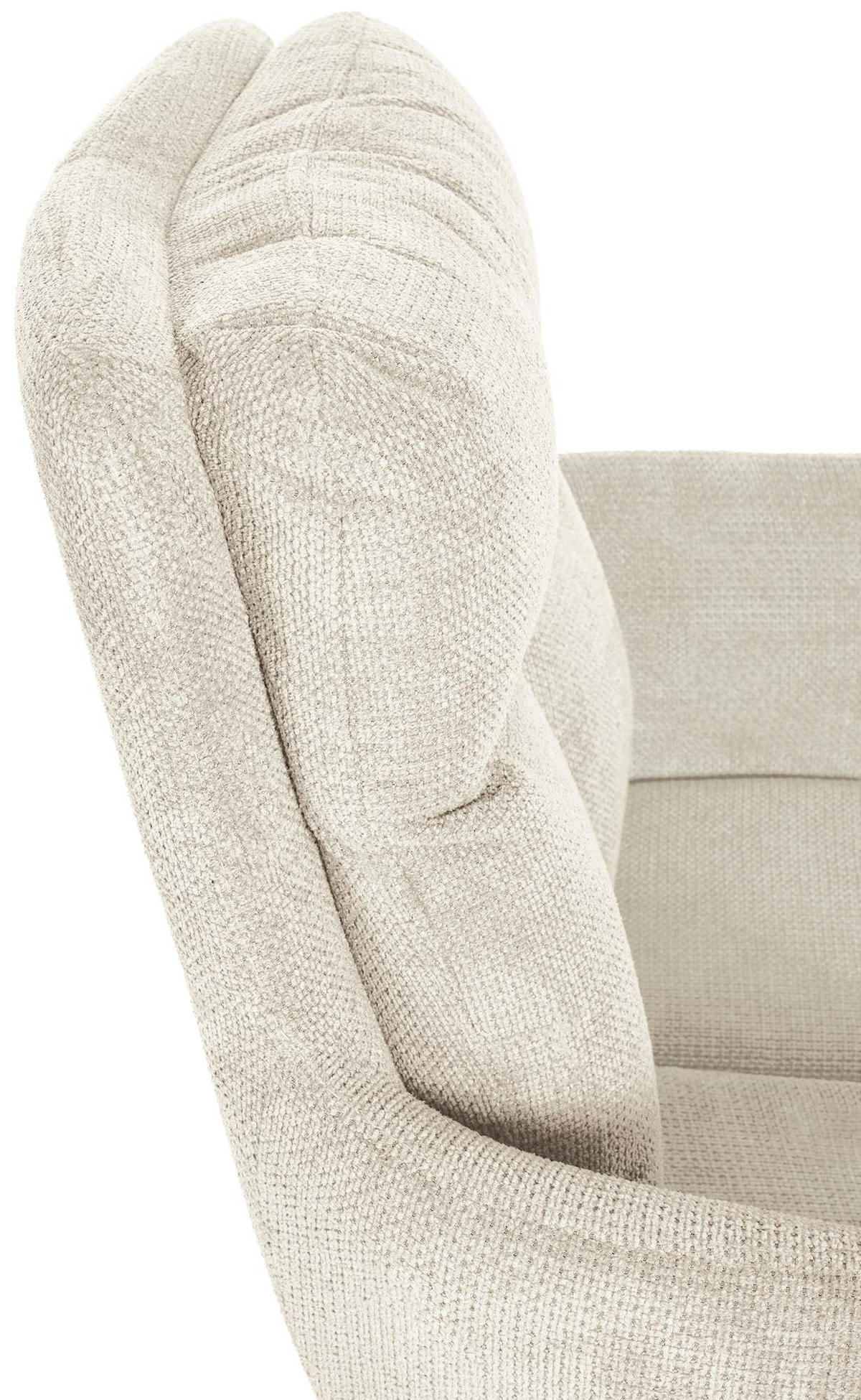 ARMLEHNENSTUHL Stoff Creme - Creme/Schwarz, Textil/Metall (60/88/65cm) - CLP