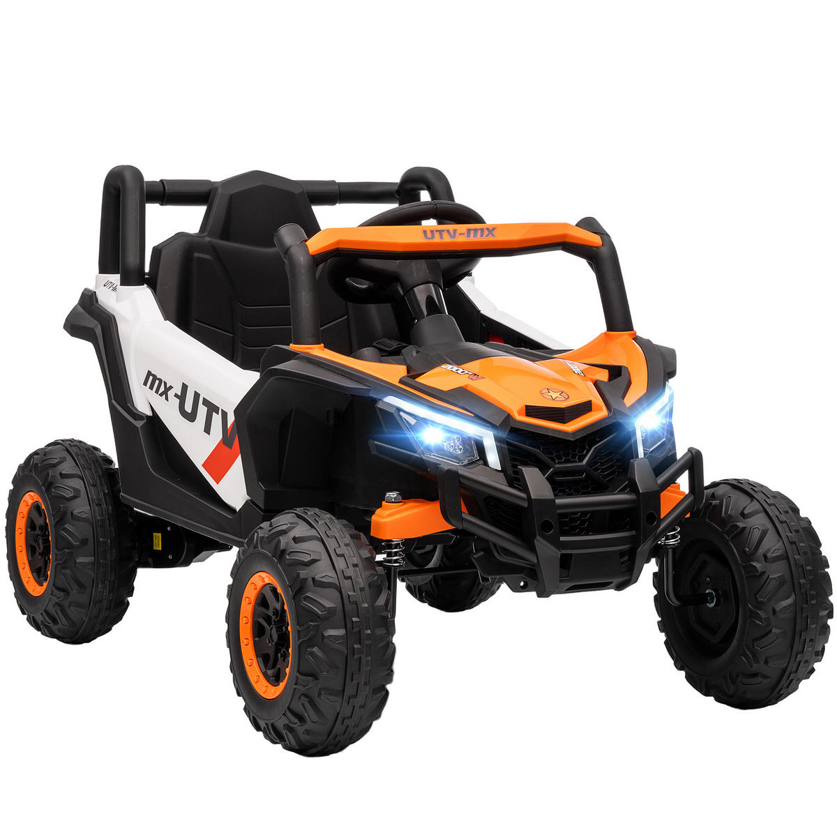 KINDER-ELEKTROAUTO 12V Kinderauto UTV mit 2,4 GHz Fernbedienung, Softstart - Orange, Kunststoff (96/61/56cm) - AIYAPLAY