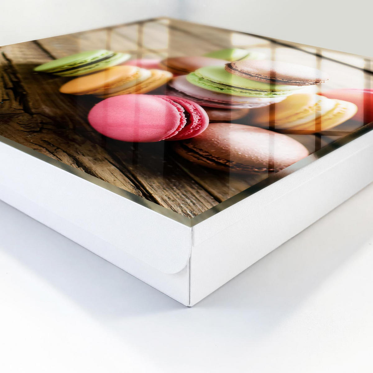 SCHLÜSSELBOX Weiß 30x30 cm – Türöffnung nach rechts - Bunte Süßigkeiten - Pink, Metall (30/30/5cm) - TULUP