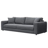 3-SITZER SOFA - Schwarz/Grau, Holz/Kunststoff (238/79/106cm) - home24