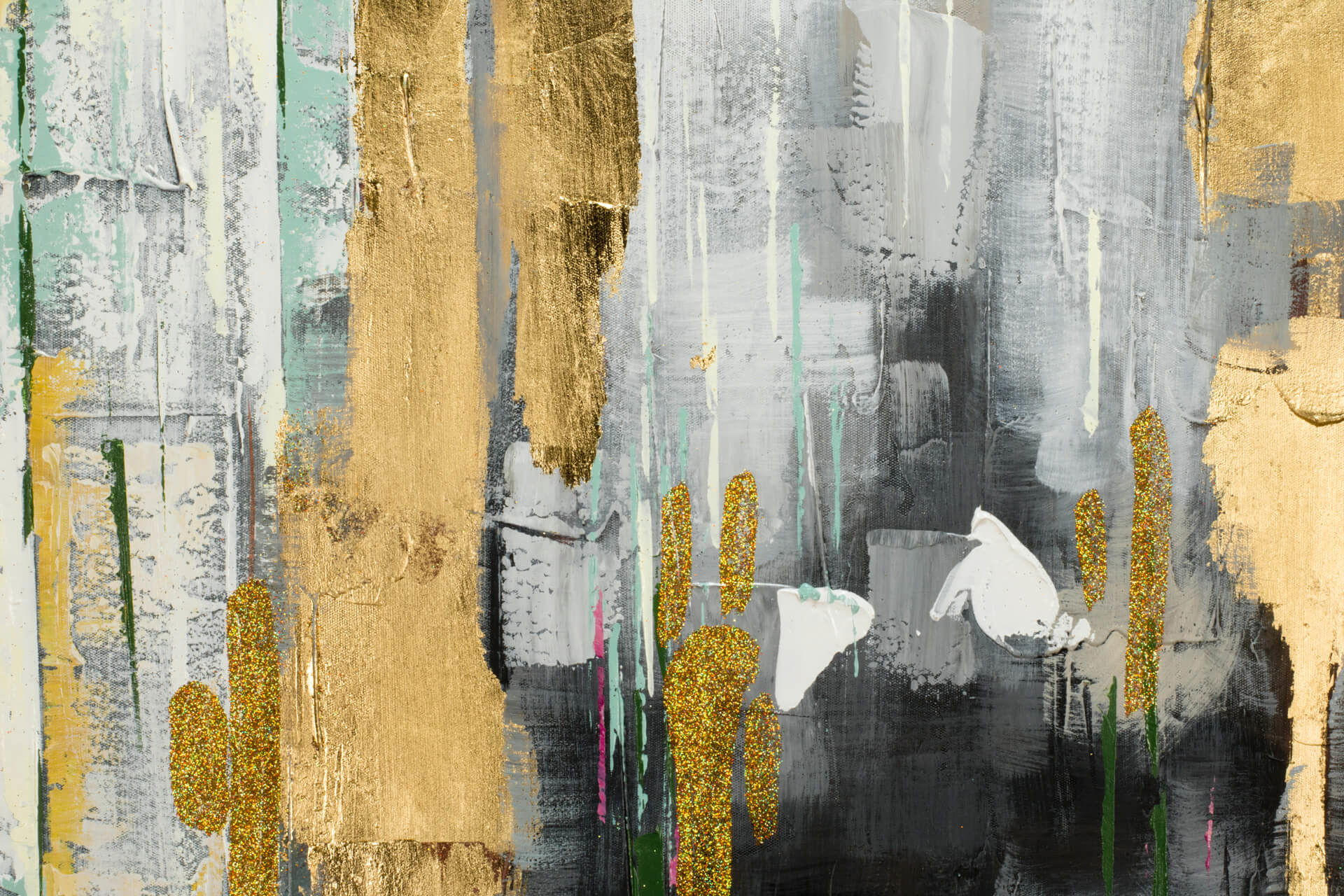 ÖLGEMÄLDE 120/80 cm - Gelb, Holz/Textil (2.02/80cm) - KUNSTLOFT