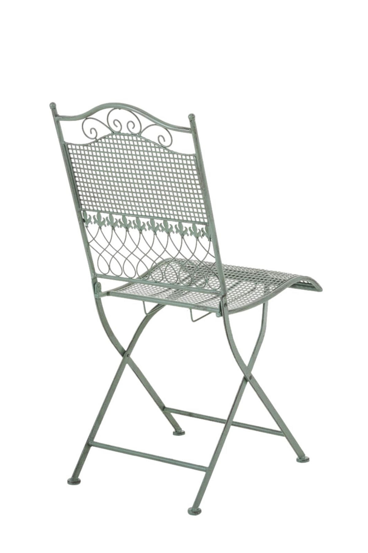 GARTENKLAPPSTUHL 2er Set Metall Antik-Grün - Grün, Metall (41/91/50cm) - CLP
