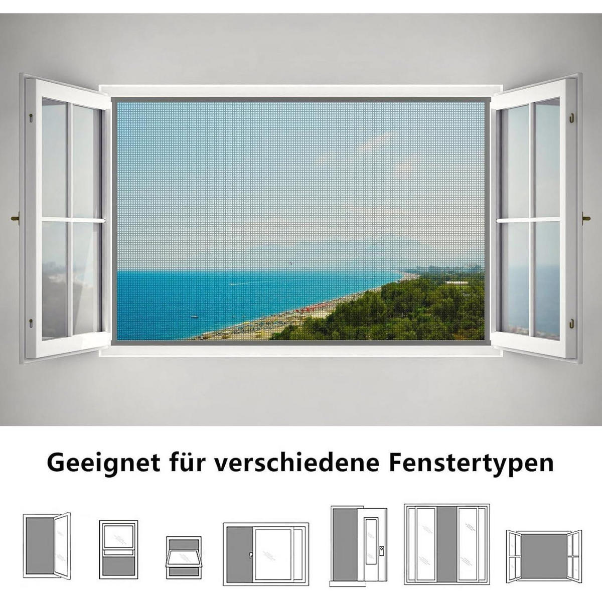 FLIEGENGITTER Meterware 270 x 150 cm Fiberglas UV-beständig - Schwarz, Kunststoff (150/1/270cm)