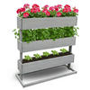 HOCHBEET 3 Etagen Holz Grau 75/30/75 cm - Grau, Holz (30/75/75cm) - Coemo