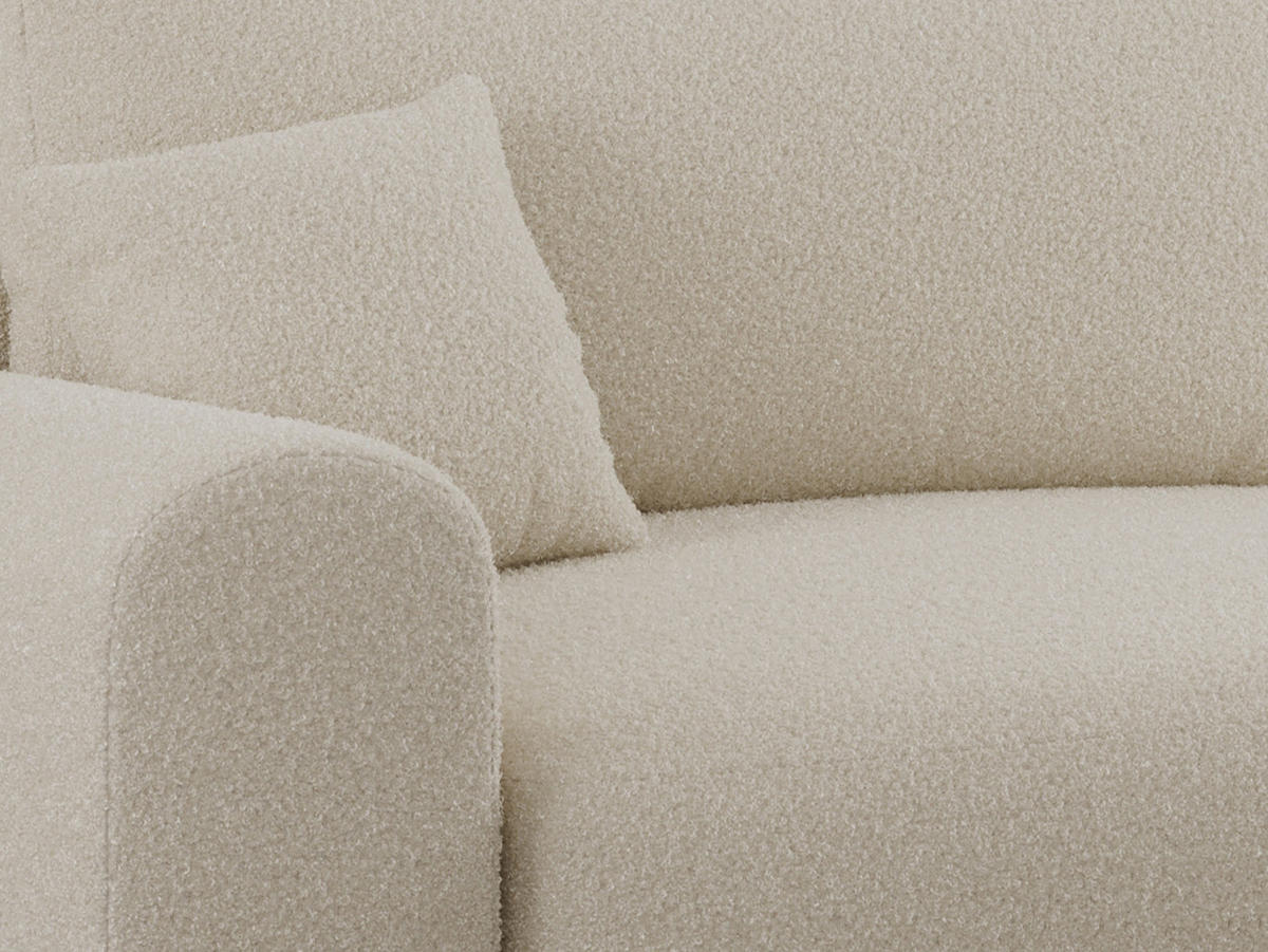 ECKSOFA NELSON Beige Boucle - Beige/Schwarz, Kunststoff/Textil (274/152cm) - MKS