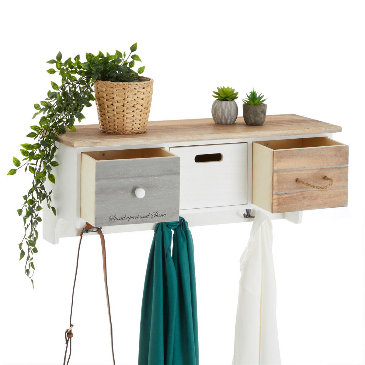 WANDGARDEROBE SALVA - Weiß, Holz (73/28/25cm) - CARO-Möbel