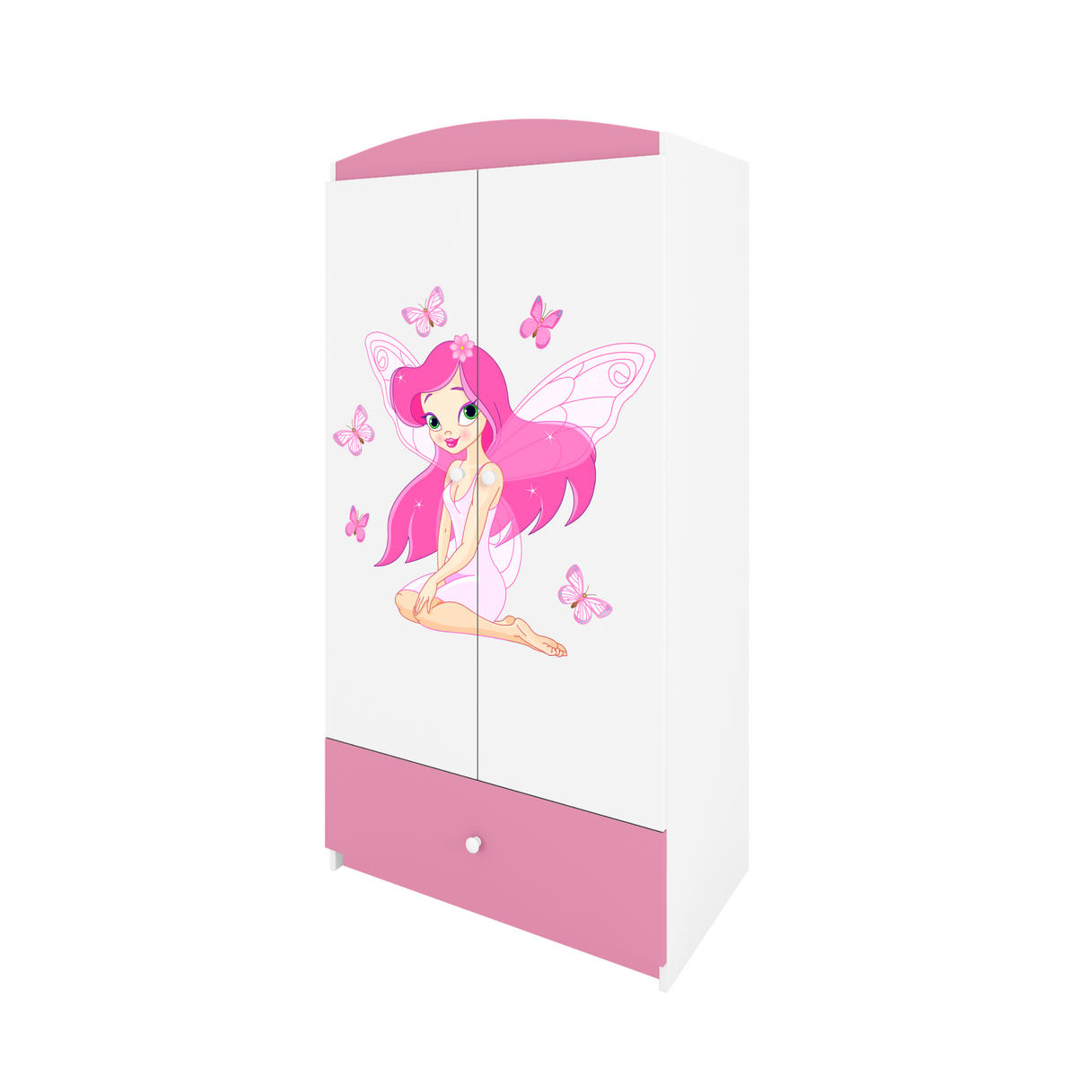 KINDERKLEIDERSCHRANK Elfe I - Hellrosa, Holzwerkstoff (90/175/52cm) - RAUMHIRSCH FURNITURE