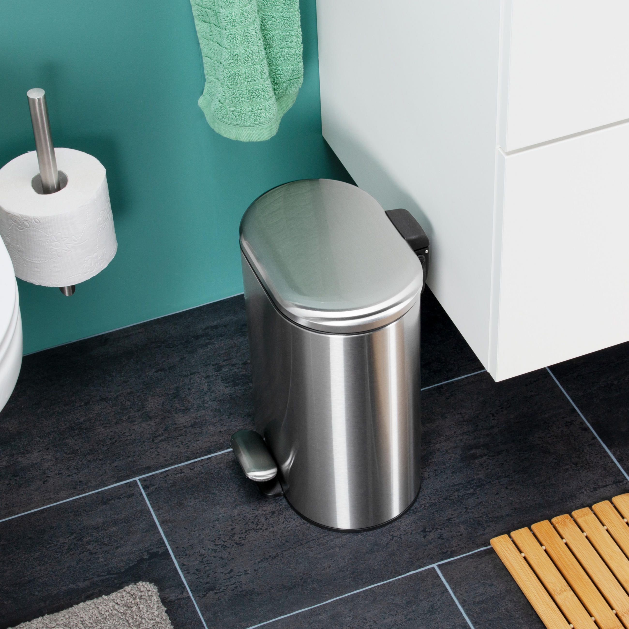 TRETEIMER 6 Liter BARBENA, silber, Edelstahl - Edelstahlfarben, Metall (24/31/22cm) - bremermann