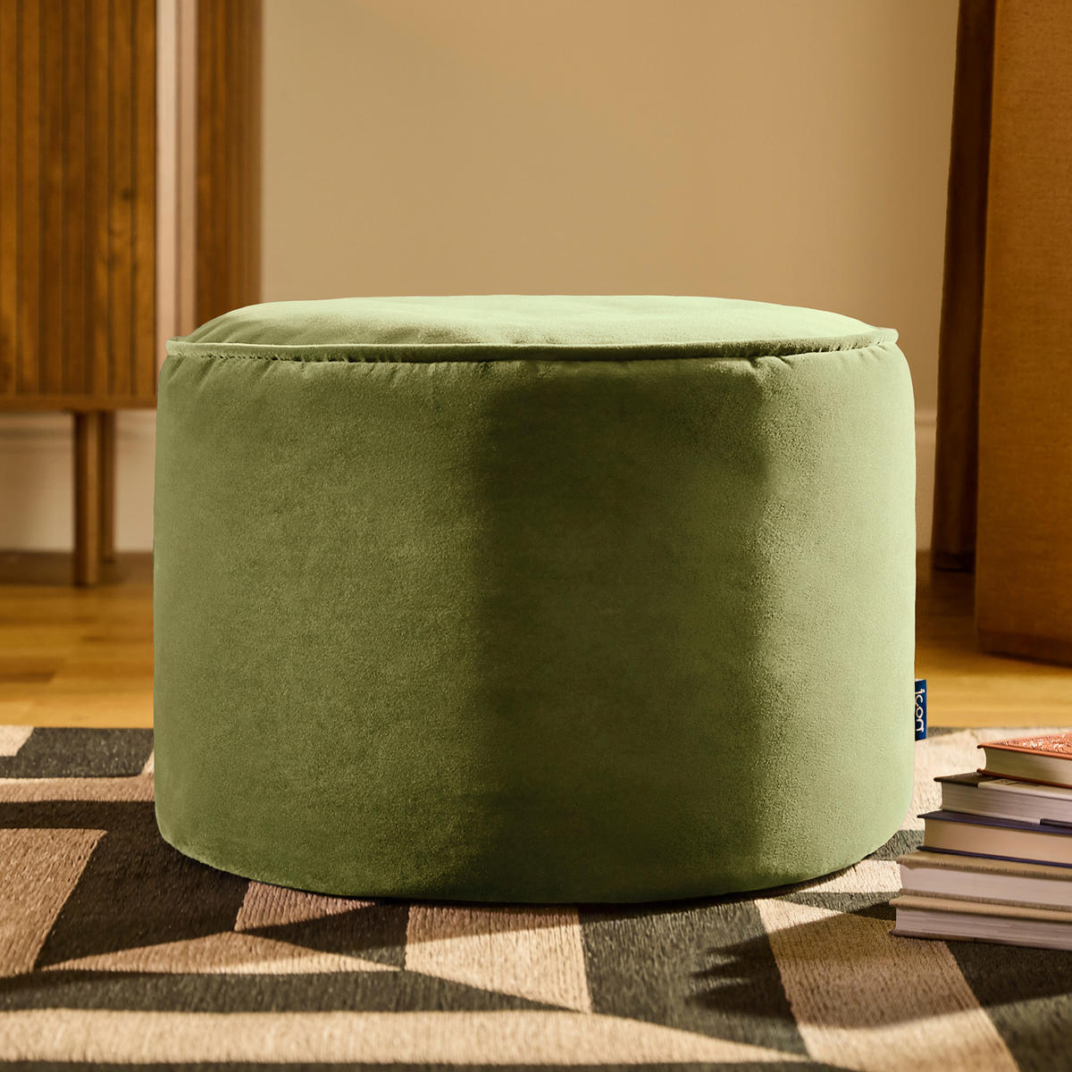 SITZPOUF Rund Milano - Olivgrün, Textil (55/35/35cm) - icon