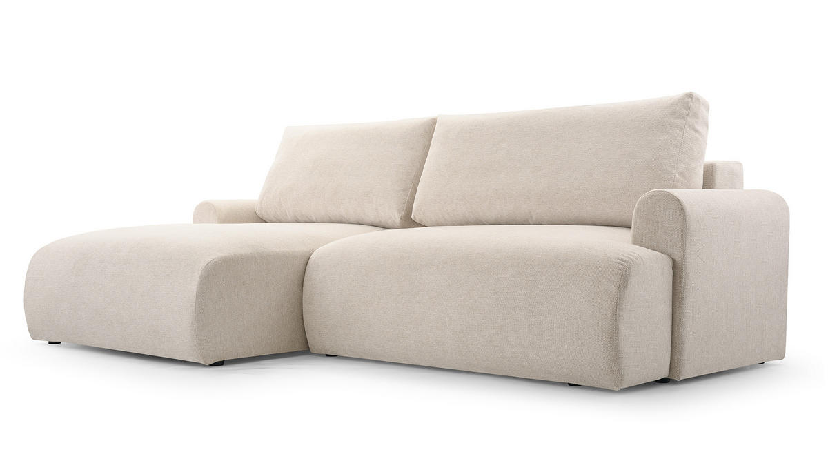 ECKSOFA mit Schlaffunktion Brauel, Creme - Creme, Textil (150/260cm) - Meblito