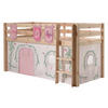 KINDERBETT Karolina 210x114x106 Massivholz Natur Textilset Burg 3 - Hellgrau/Kieferfarben, Holz (90/200cm) - 58aufmkessel
