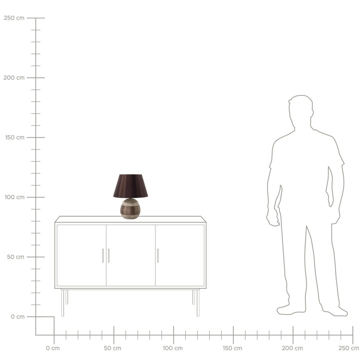 TISCHLAMPE Sado 28/28/37 cm - Braun, Keramik (28/28/37cm) - Beliani