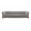 DREISITZER-SOFA Chesterfield Modern-Velluto 15 - Hellgrau, Holz/Textil (248/74/80cm)