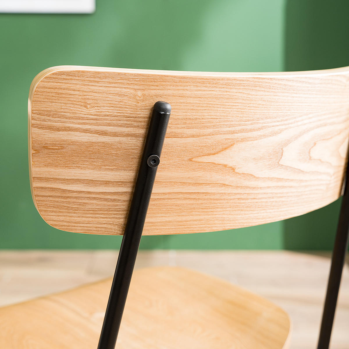 ESSZIMMERSTUHL (2er-Set) - Esche Dekor - Eschefarben, Holzwerkstoff/Metall (47/77/52cm) - home24