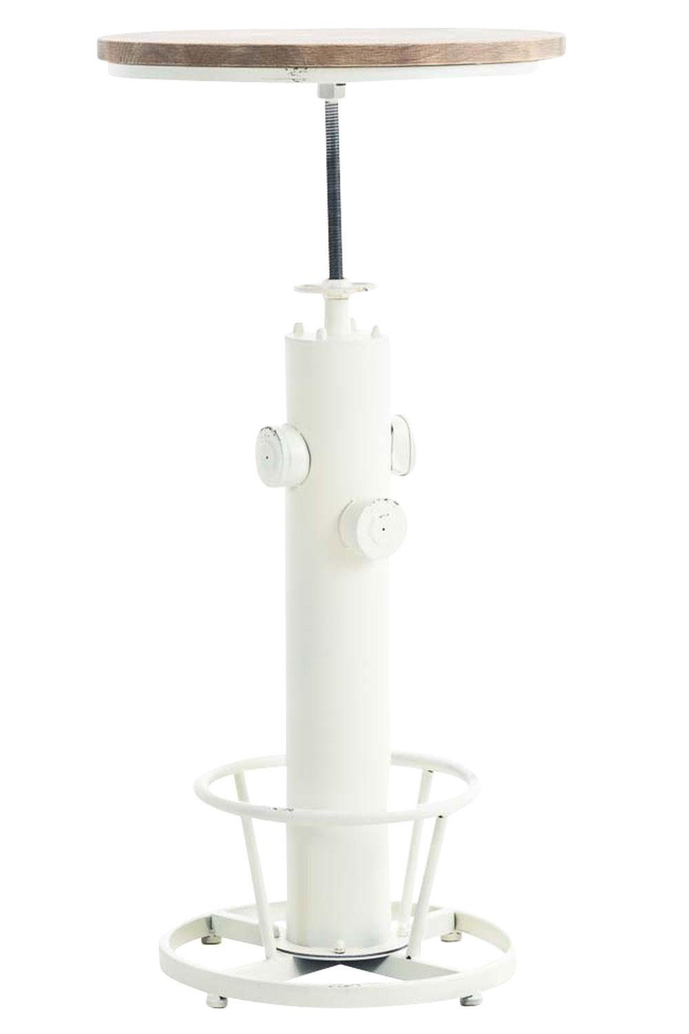 BARTISCH rund 54 cm Metall antik weiß - Weiß, Metall (54/91/54cm) - CLP