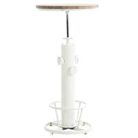 BARTISCH rund 54 cm Metall antik weiß - Weiß, Metall (54/91/54cm) - CLP