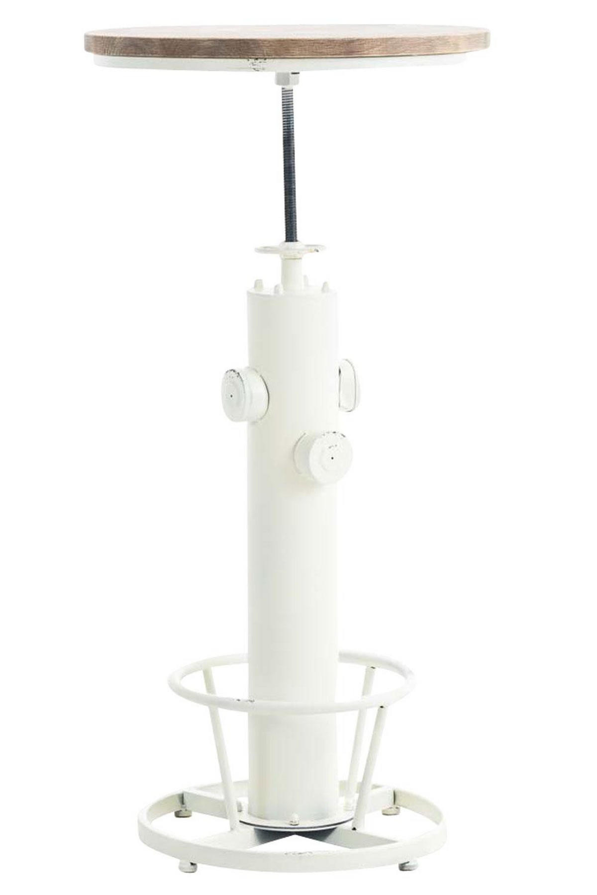BARTISCH rund 54 cm Metall antik weiß - Weiß, Metall (54/91/54cm) - CLP