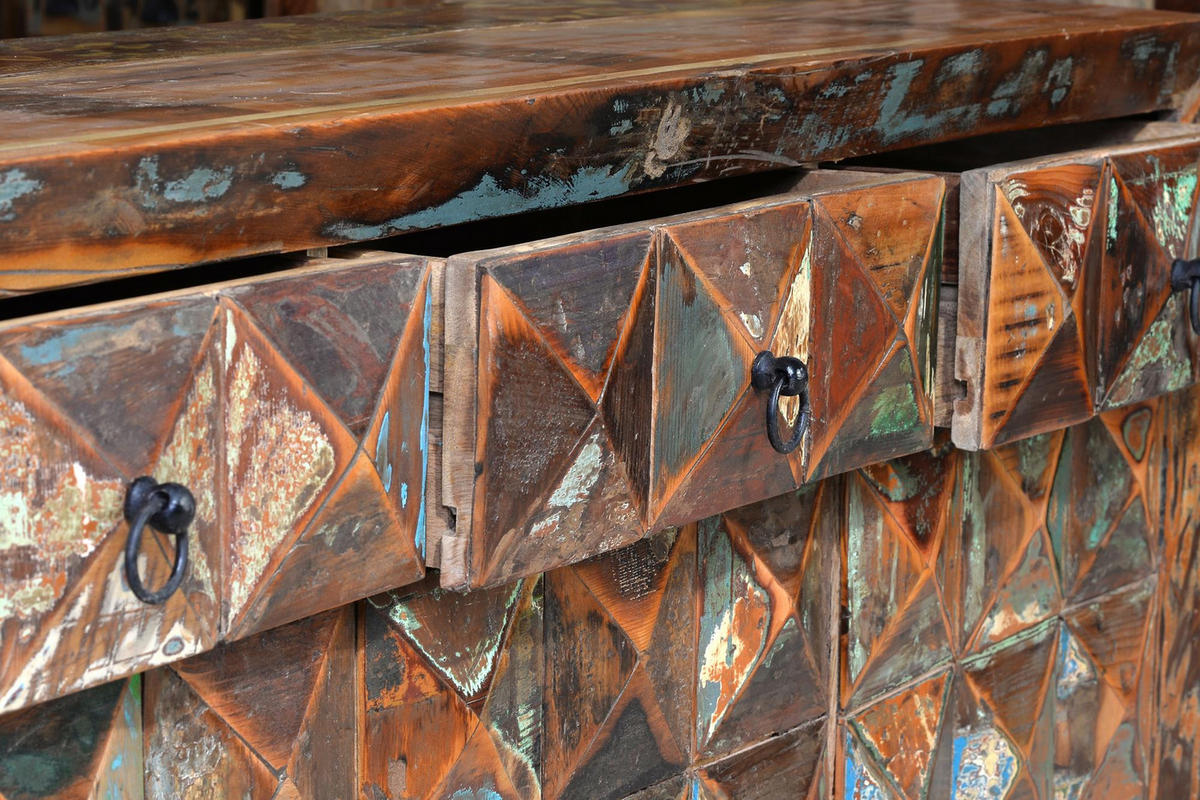 SIDEBOARD aus recyceltem Holz - Chromfarben, Holz (40/90/150cm) - Giner y Colomer