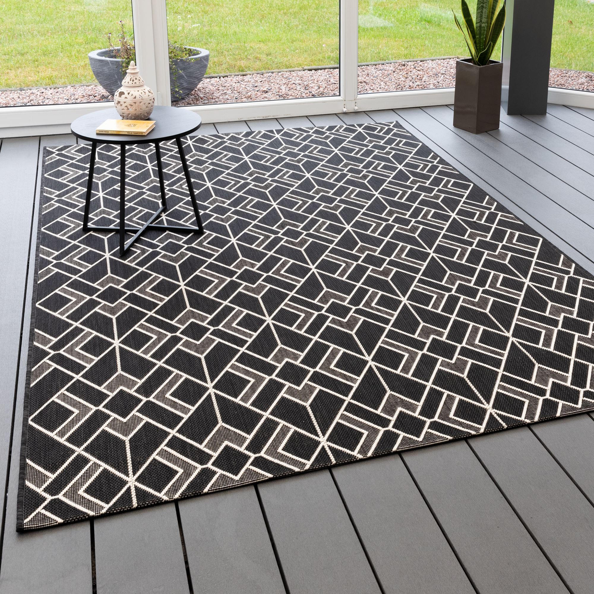 OUTDOORTEPPICH 80/150 cm Bergen Raute - Schwarz, Textil (80/150cm) - Steffensmeier