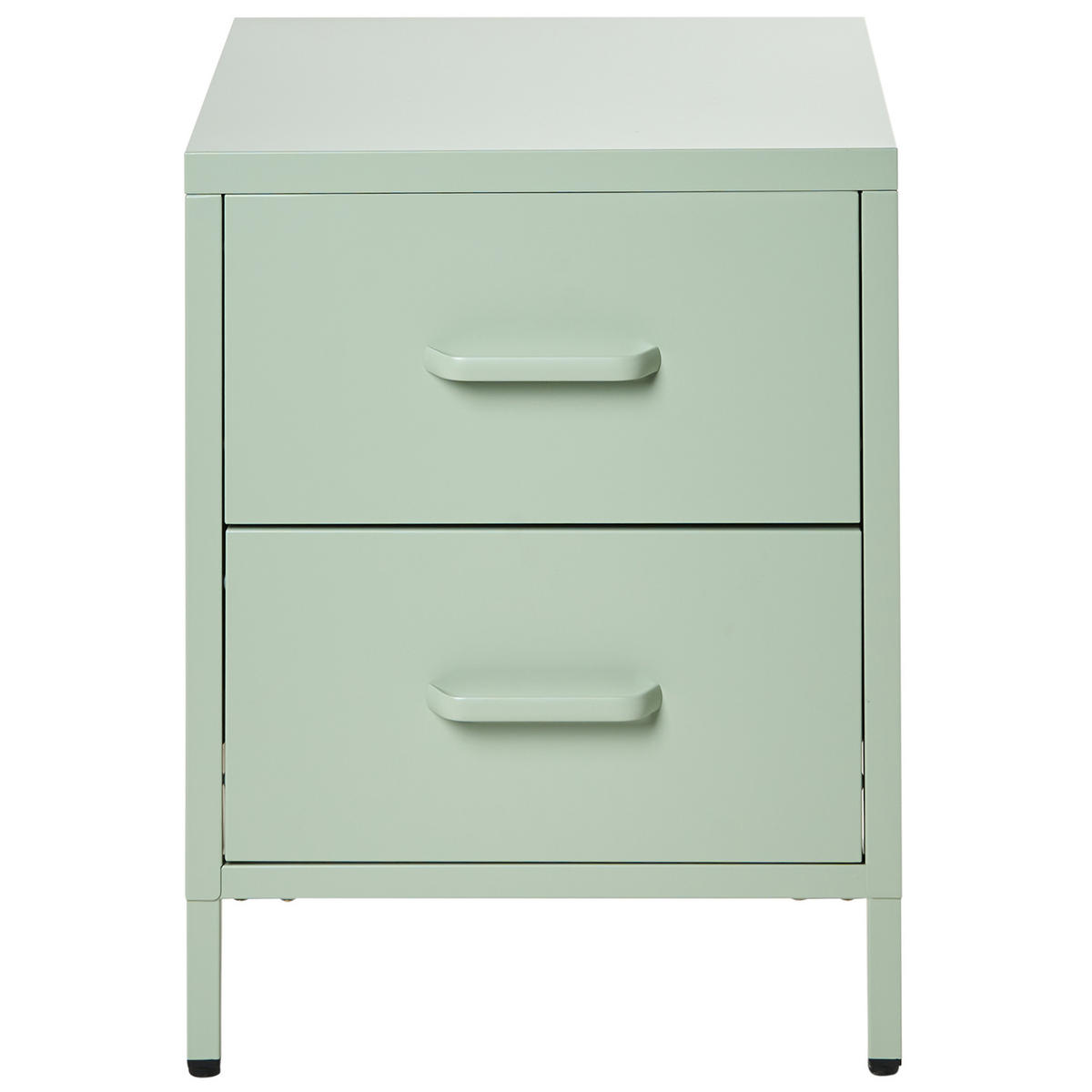 NACHTTISCH Mintgrün 2 Schubladen Malavi - Mintgrün, Metall (40/43/55cm) - Beliani