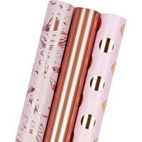 GESCHENKPAPIER 3-teiliges Set Rosa Marmor Tupfen Streifen 43,2 cm - Multicolor, Papier (12/21/27cm)