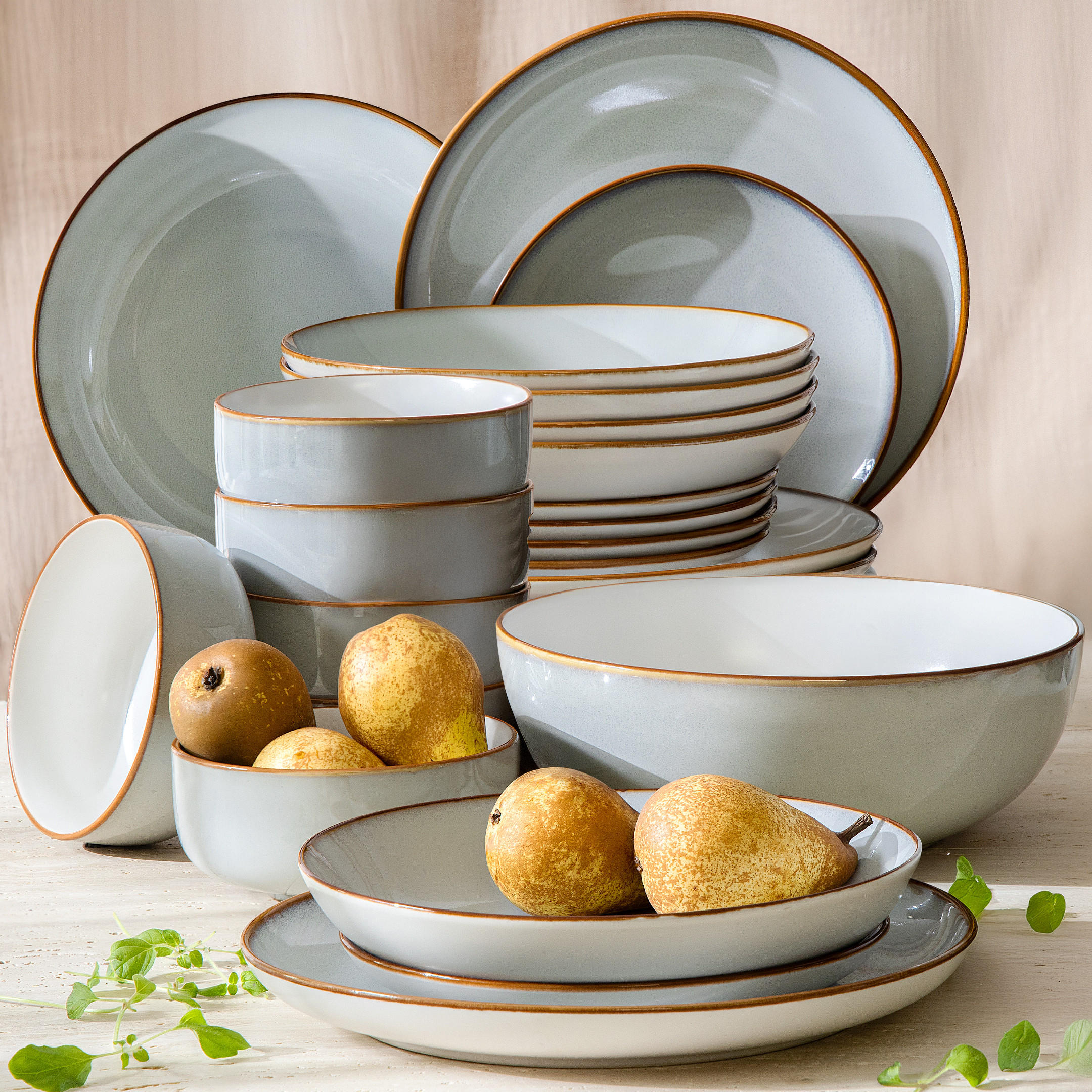 TAFELSERVICE 6 Personen PORTOFINO 25-tlg - Blaugrau, Keramik (27/2/27cm) - Ritzenhoff Breker